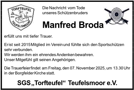 Traueranzeige Manfred Broda 20251015